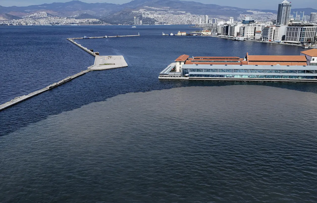 Skandal görüntüler! İzmir Körfezi'nde suyun rengi değişti kötü koku yayıldı 10