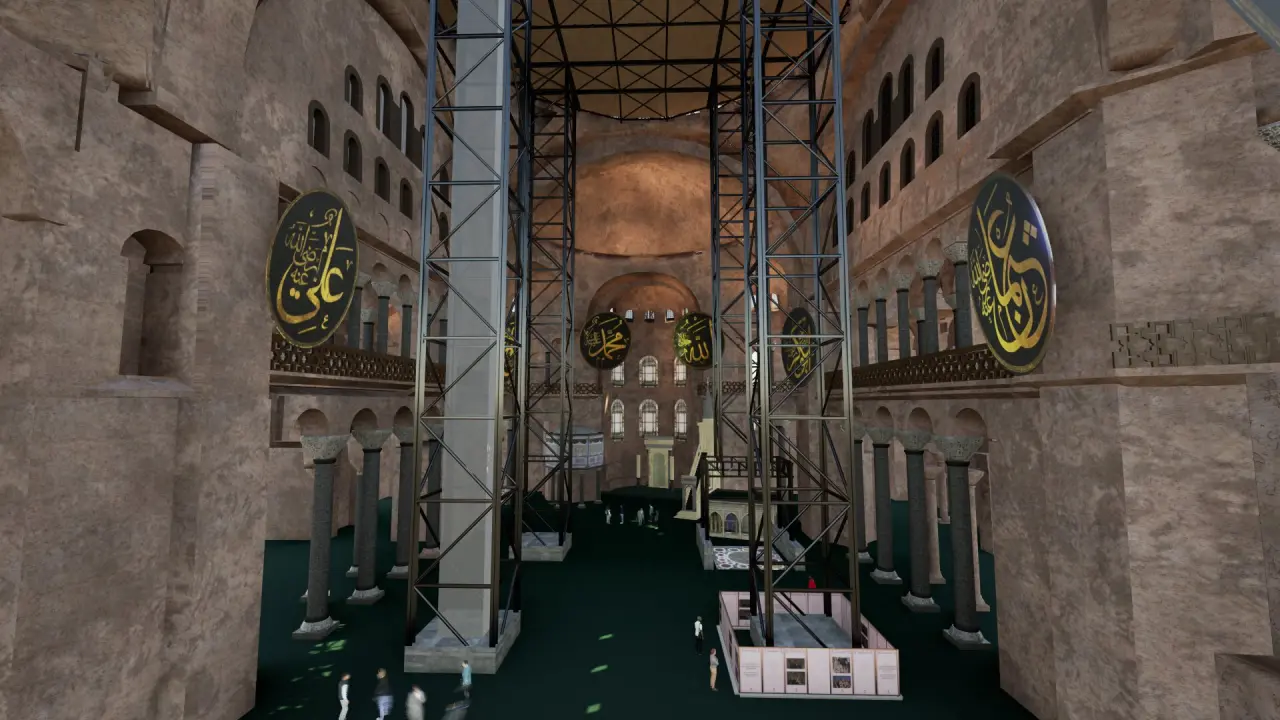 Ayasofya’da geleceğe miras için tarihi adım! Kubbe tüm detaylarıyla yenileniyor 1