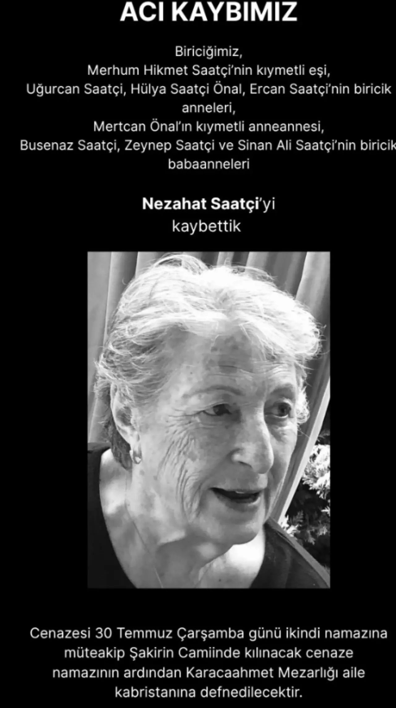 Ercan Saatçi’nin annesine vedası! Nezahat Saatçi hayatını kaybetti 1