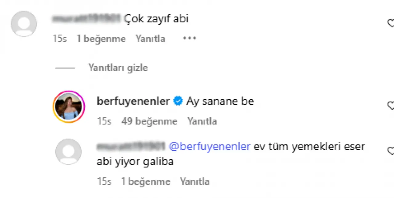 Berfu Yenenler sosyal medyayı karıştırdı: Cevabı olay oldu! 2