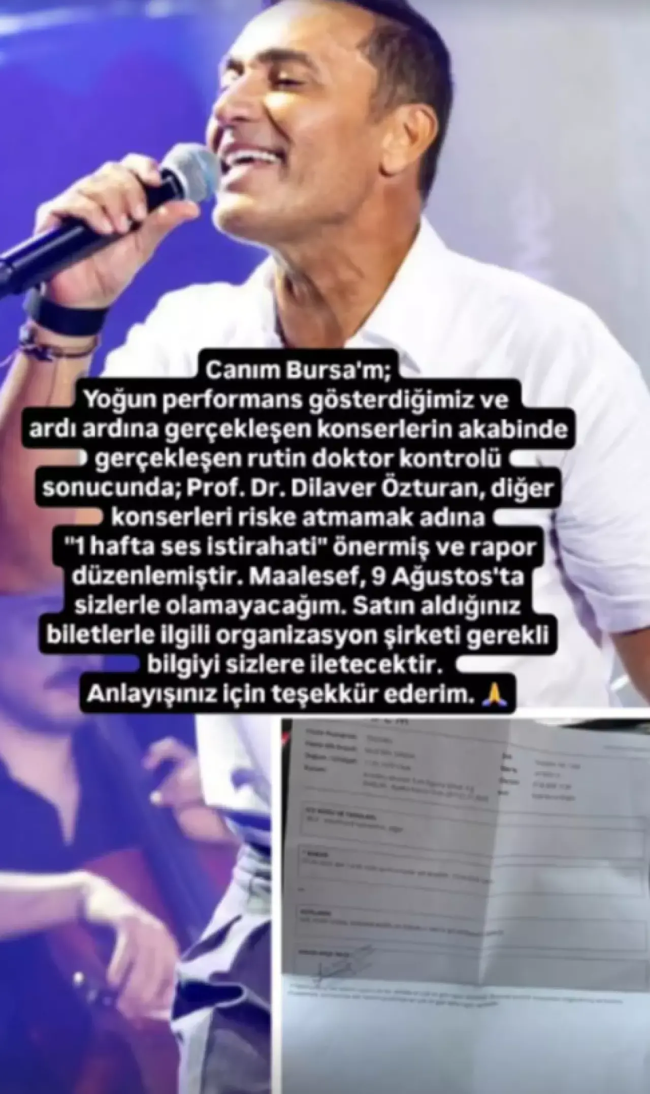 Mustafa Sandal’dan sağlık açıklaması! Sahneye çıkamayacak 2