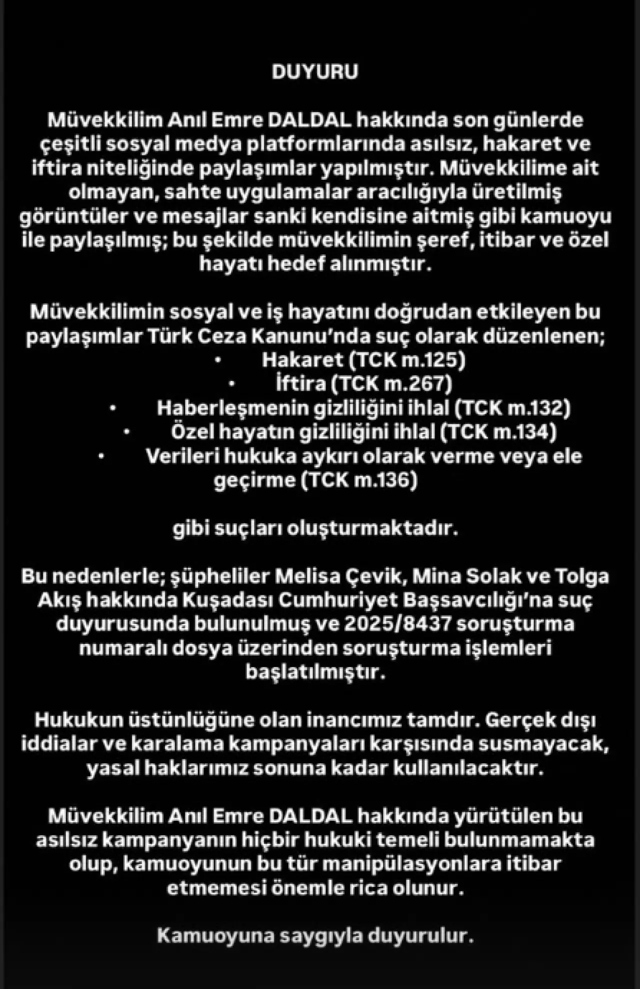 “Taciz değil tuzak!” Anıl Emre Daldal’dan Mina Solak’a şok suçlama ve açıklamalar 2