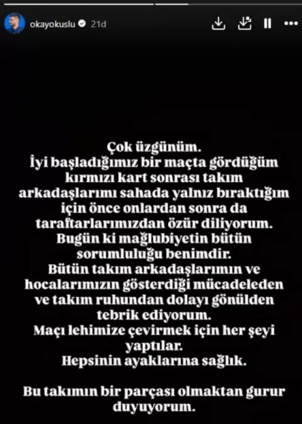 Okay Yokuşlu: 'Bugünkü mağlubiyetin tüm sorumluluğu benim' 1