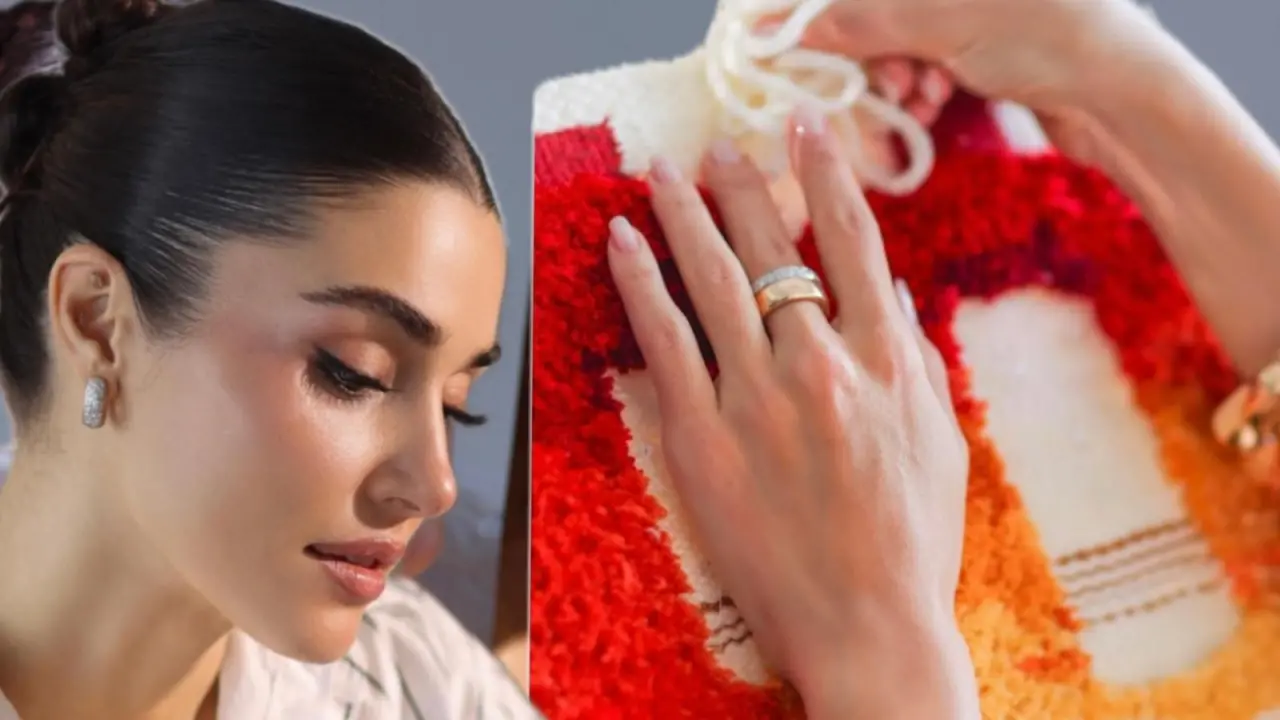 Aşk bitti, sanat başladı: Hande Erçel halı tezgâhında! 2