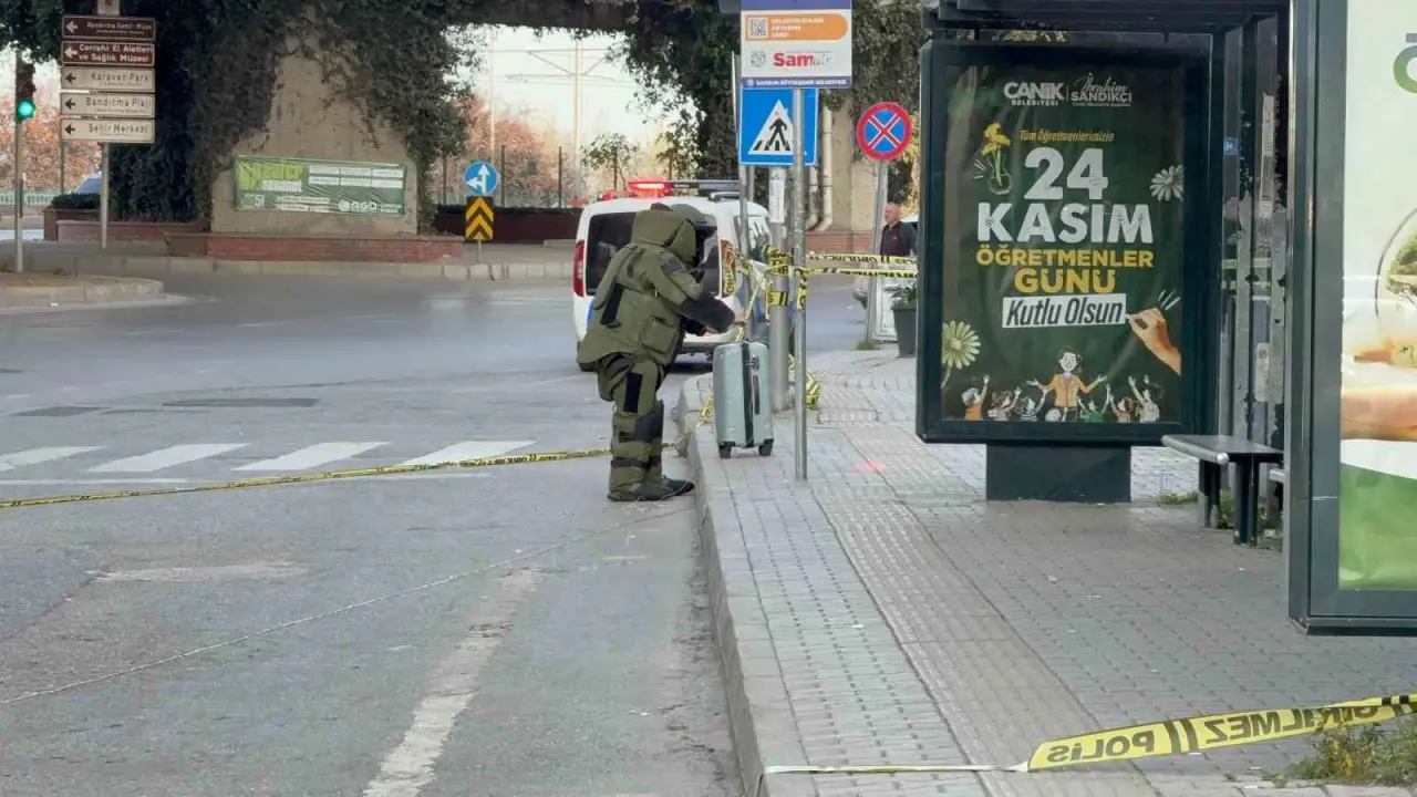 Canik’te şüpheli valiz paniği: Bomba imha ekipleri devrede 1