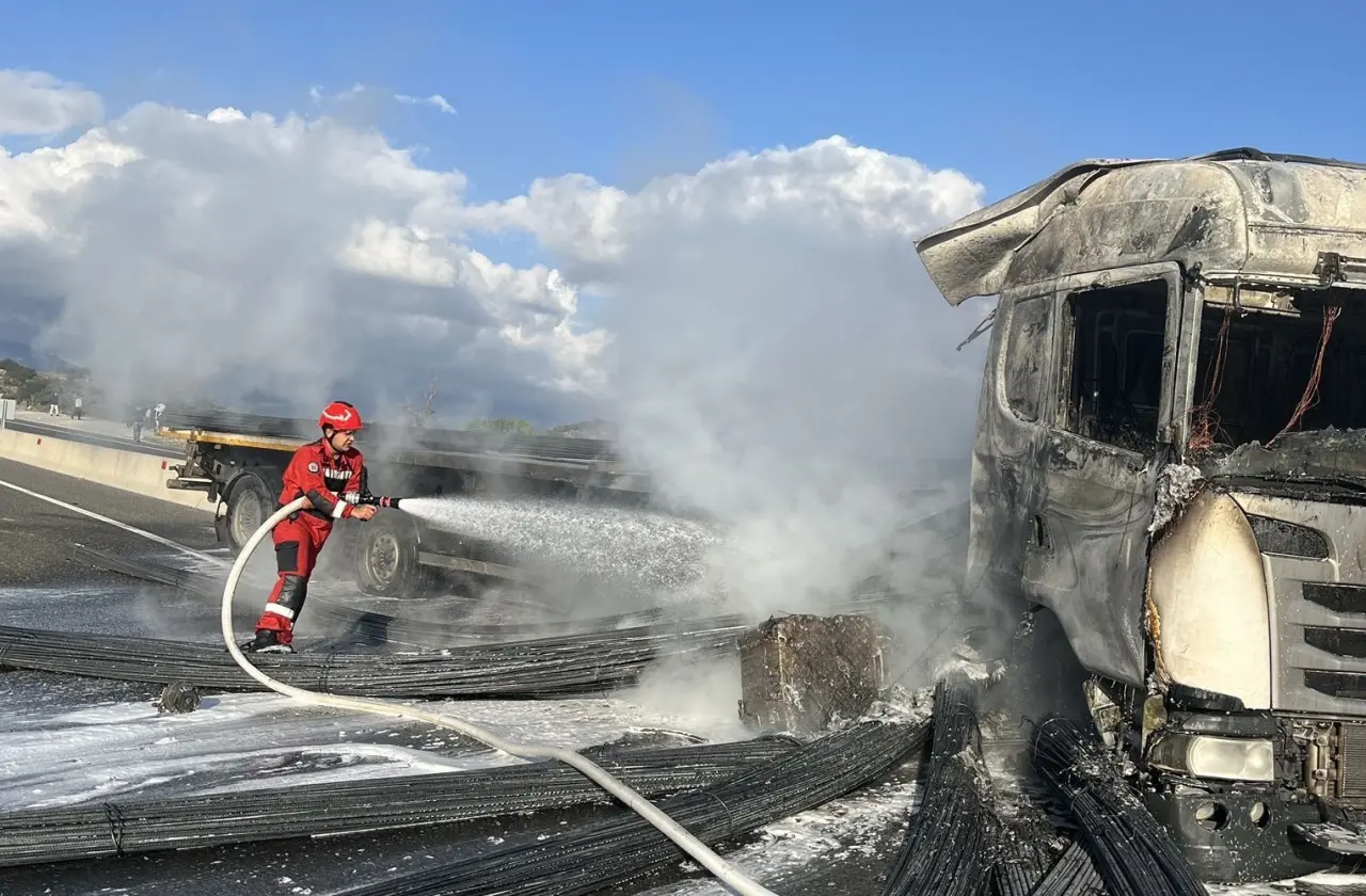 Tır cayır cayır, trafik vızır vızır... Sınır noktasında sınırları yakan kaza! 1