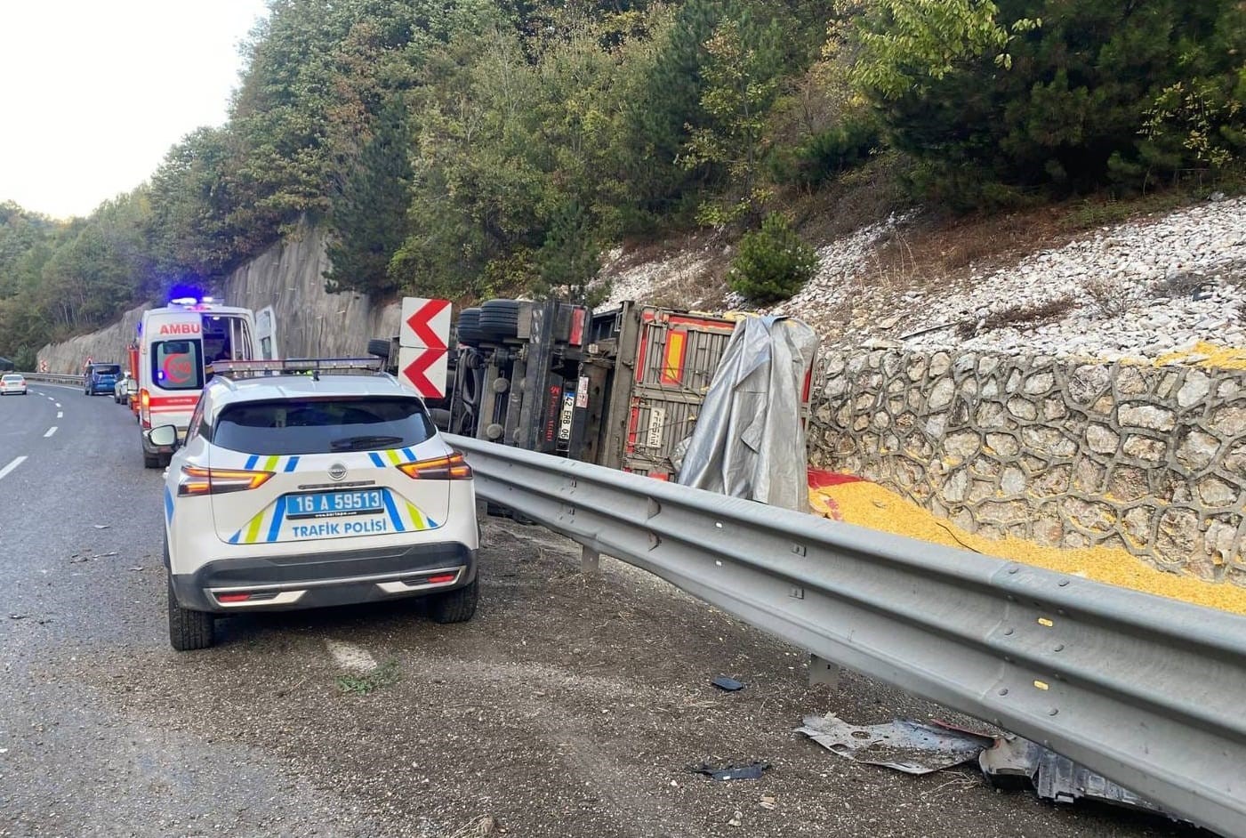 kontrolden-cikan-yem-yuklu-tir-devrildi