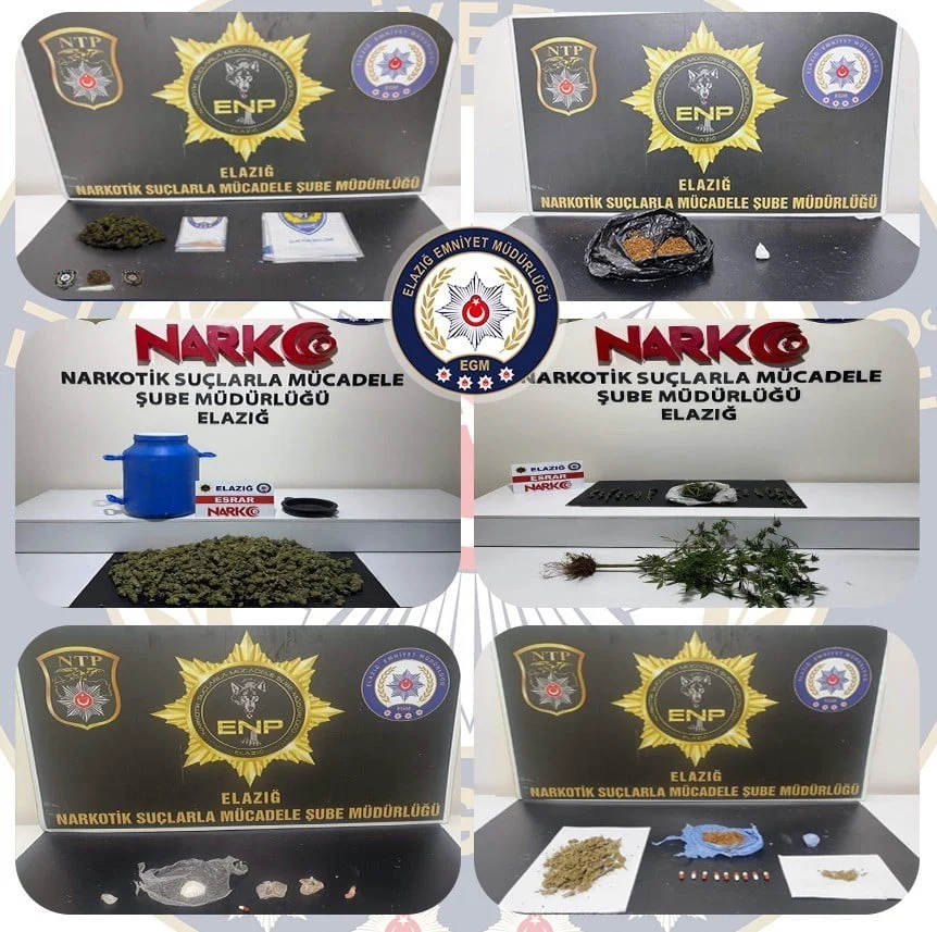 ELAZIĞ İL EMNİYET MÜDÜRLÜĞÜ EKİPLERİNİN SON 20 GÜNDE DÜZENLEDİĞİ OPERASYONLARDA TEK SEFERDE EN...