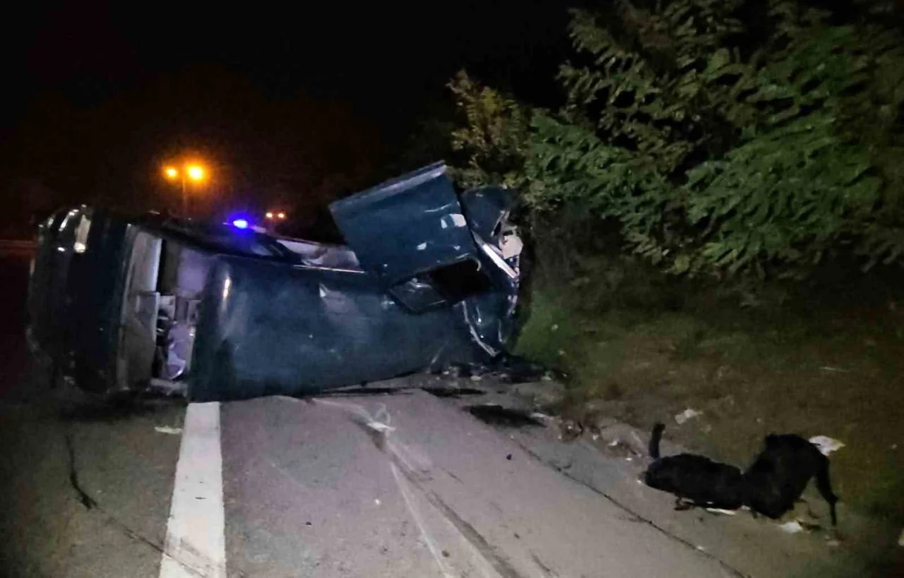 ANADOLU OTOYOLU SAKARYA GEÇİŞİNDE TAKLA ATAN PANELVANDAN HAFİF YARALI OLARAK ÇIKAN SÜRÜCÜ...