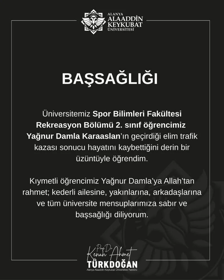 Alanya'da minibüsle çarpışan üniversiteli Yağnur Damla hayatını kaybetti 4
