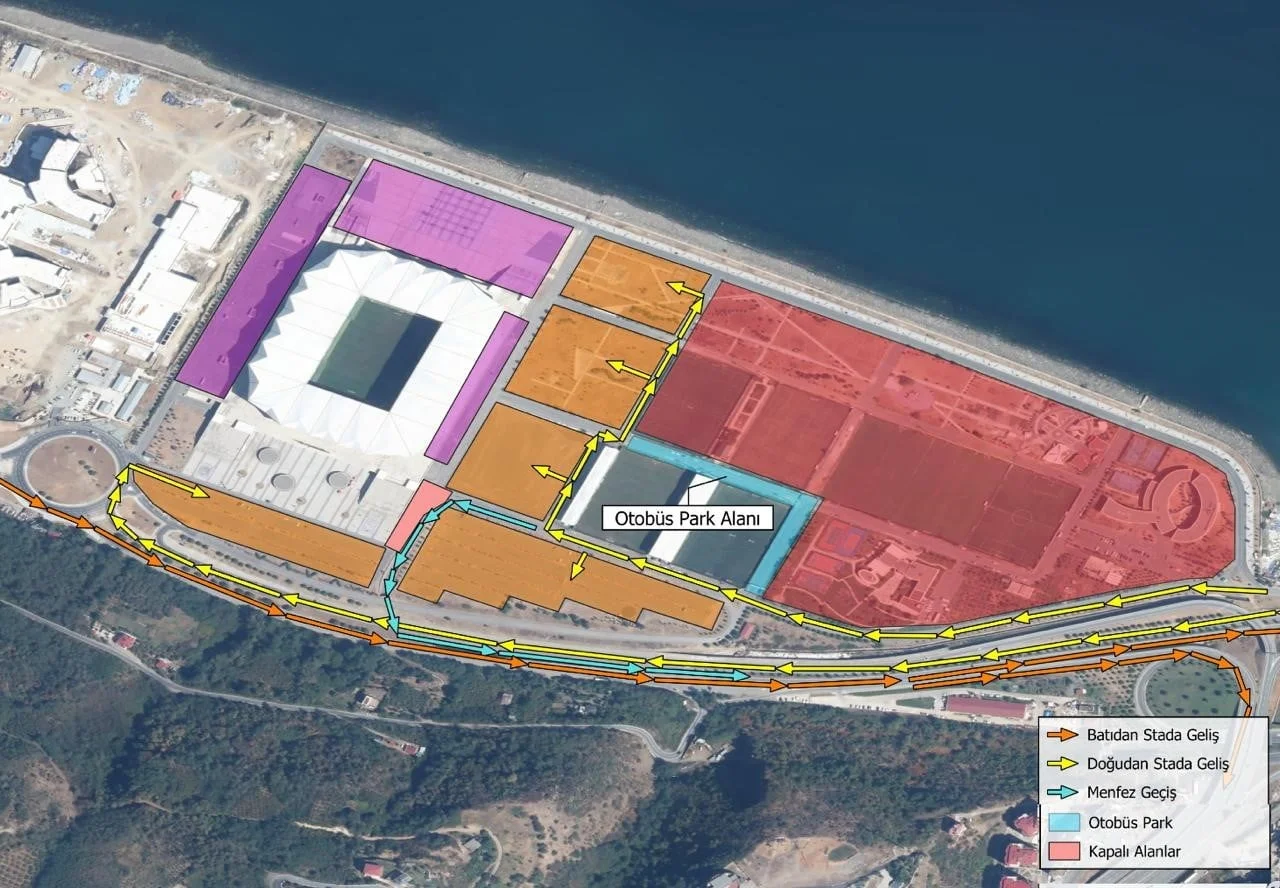 TRABZON BÜYÜKŞEHİR BELEDİYESİ'NİN AKYAZI STADYUMU ÇEVRESİNDE HAYATA GEÇİRDİĞİ PARKLANMA VE TRAFİK...