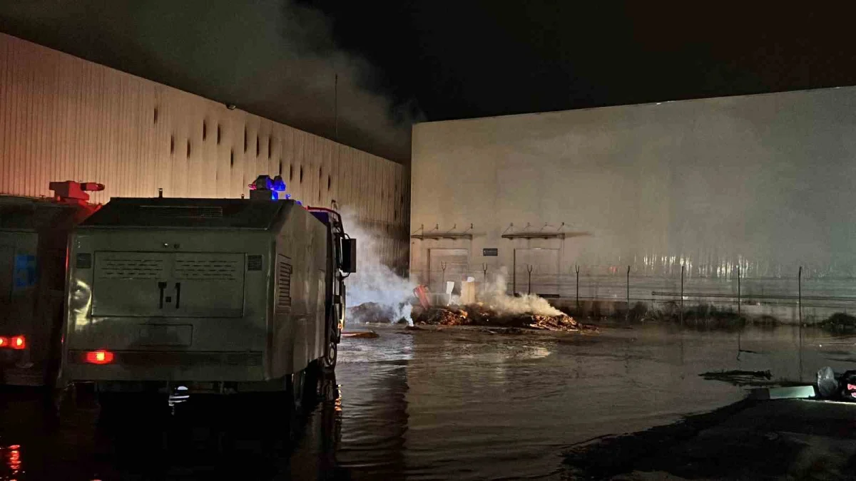 Mersin'de yıldırım düşen antrepoda çıkan yangın kontrol altına alındı 2