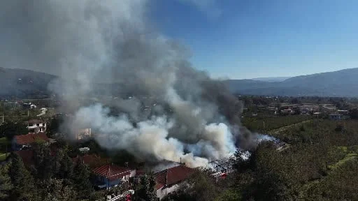 Düzce'de fabrika yangın çıktı