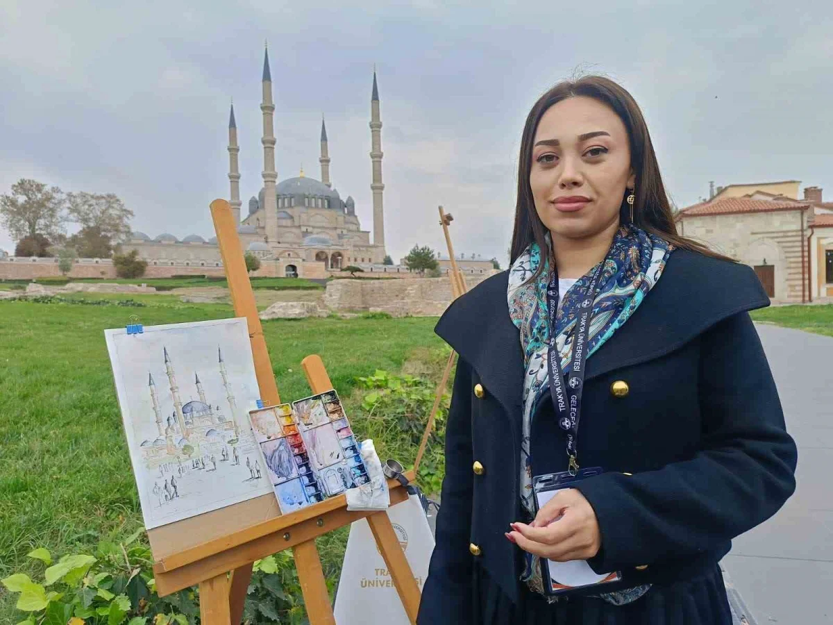Balkan ressamları Selimiye Camii'nin ihtişamını Edirne'de tuvallere taşıdı 4
