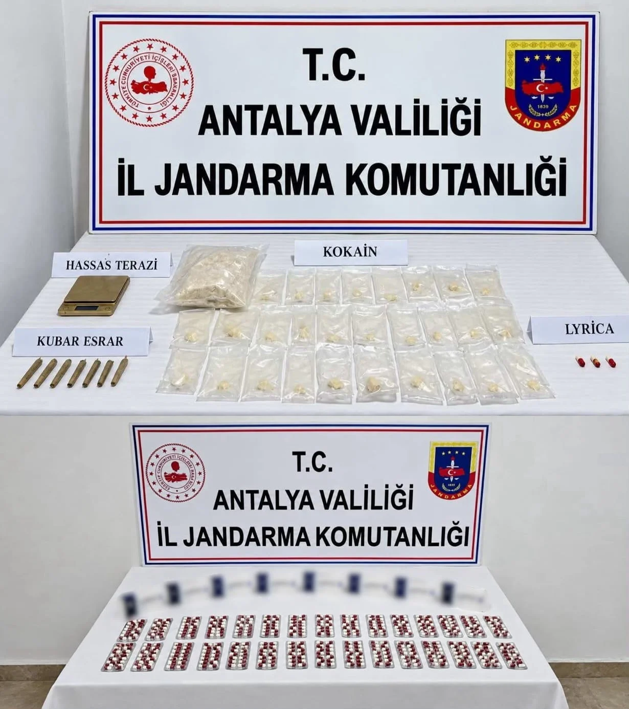 ANTALYA'DA DÜZENLENEN OPERASYONDA 3 KİLOGRAM KOKAİN İLE ÇEŞİTLİ UYUŞTURUCU MADDE ELE...