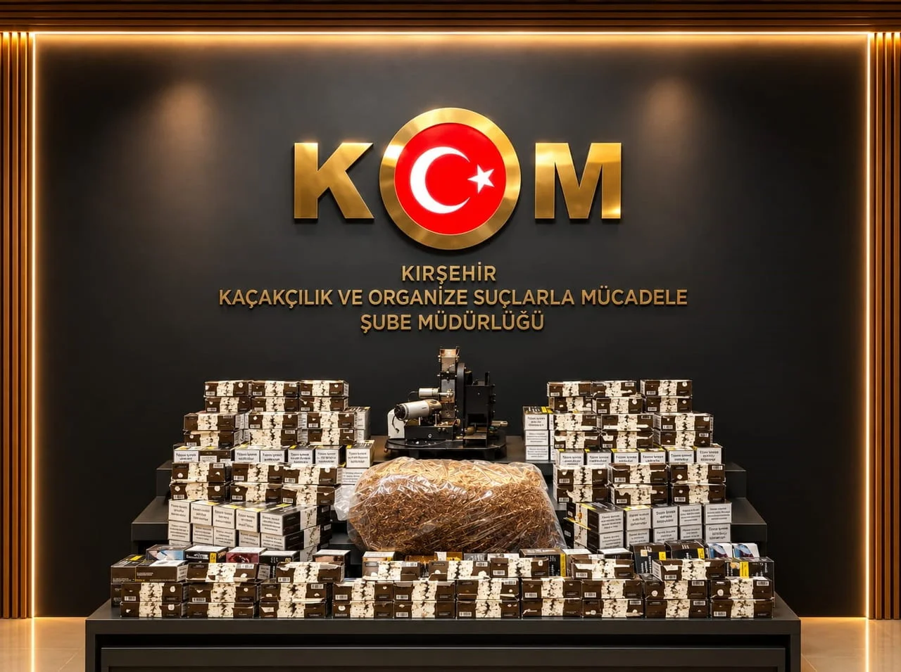 KIRŞEHİR’DE DÜZENLENEN OPERASYONDA 23 BİN DOLDURULMUŞ, 22 BİN 200 BOŞ MAKARON İLE 20 KİLOGRAM...