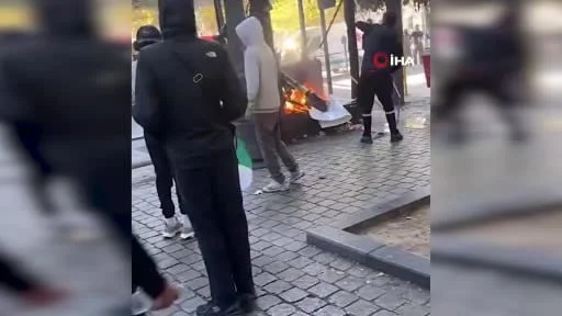 Belçika'nın Liege şehrinde öğrenci protestolarının gece saatlerinde şiddet olaylarına dönüşmesi...