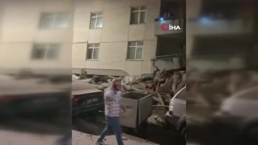 Maltepe'de çöken binanın ardından yaşanan panik kamerada