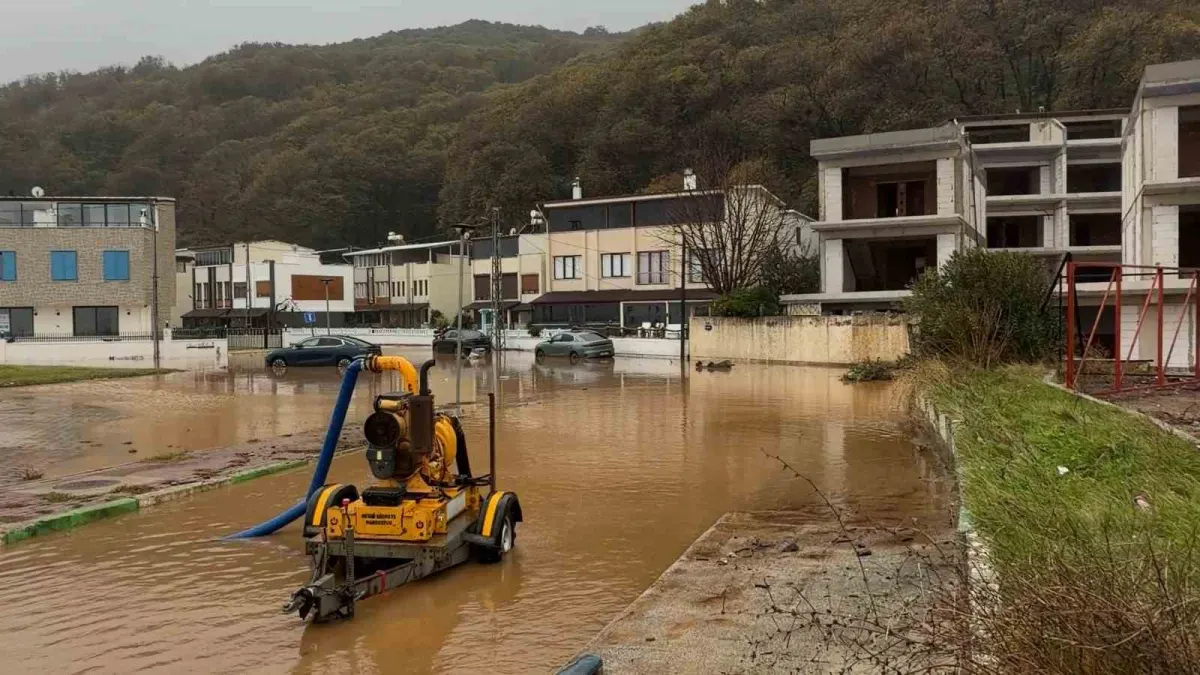 Karacabey'de sağanak su baskınlarına yol açtı: Göle dönen sokaklarda balık tuttular 3