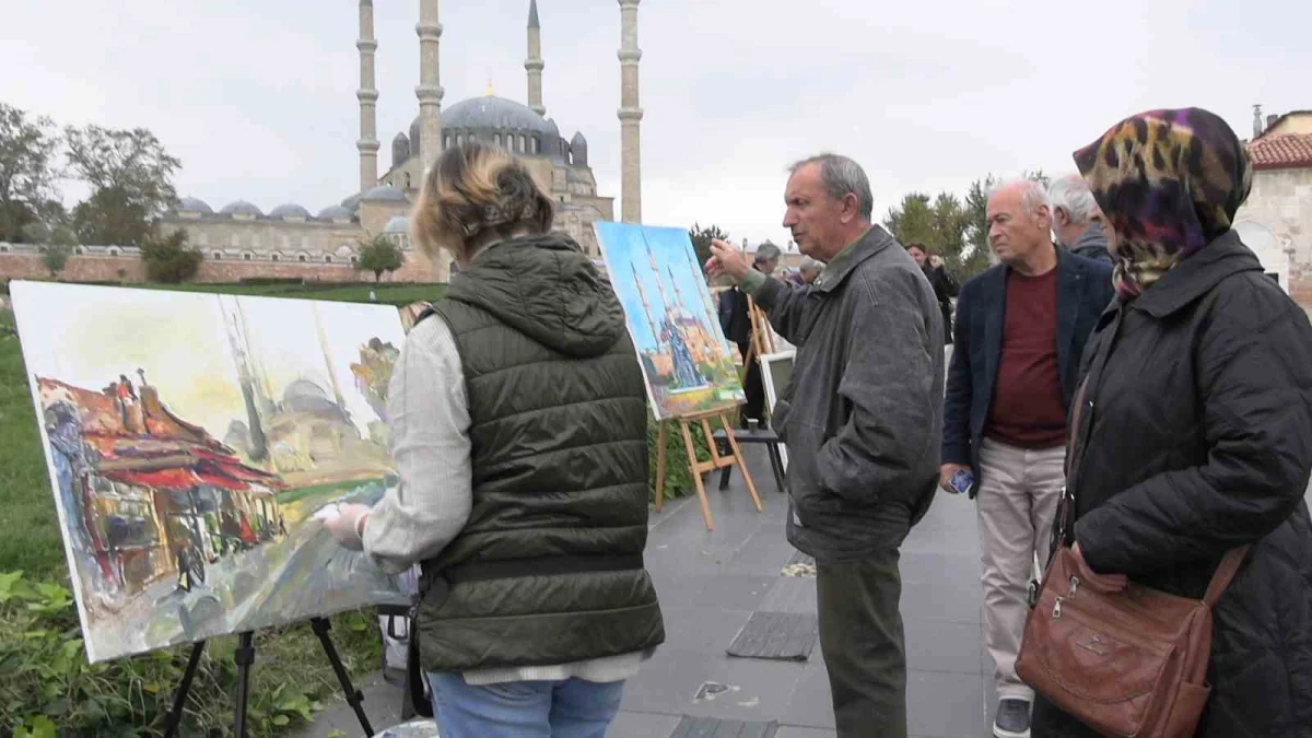 Balkan ressamları Selimiye Camii'nin ihtişamını Edirne'de tuvallere taşıdı 3