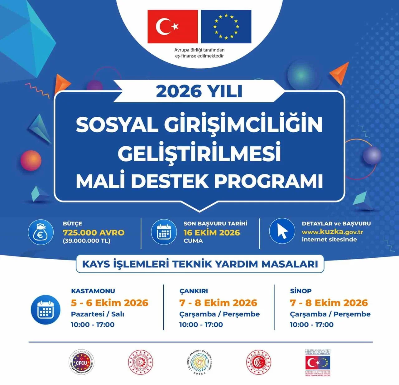 KUZEY ANADOLU KALKINMA AJANSI, 2026 YILI SOSYAL GİRİŞİMCİLİĞİN GELİŞTİRİLMESİ MALİ DESTEK PROGRAMI...