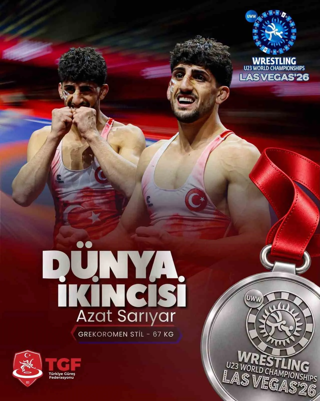 ABD’NİN LAS VEGAS KENTİNDE DÜZENLENEN U23 DÜNYA GÜREŞ ŞAMPİYONASI’NDA MÜCADELE EDEN KAYSERİLİ...