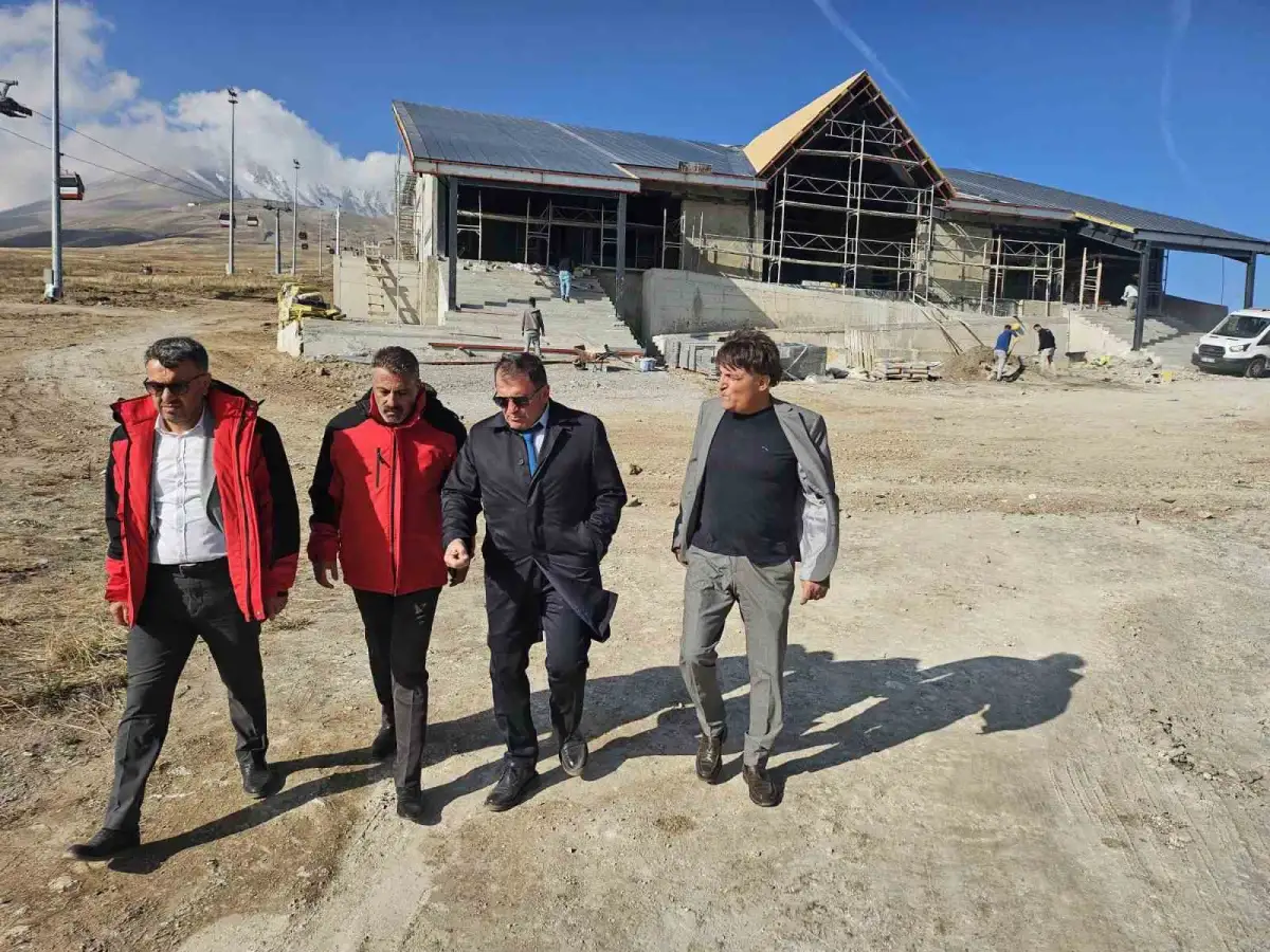 Erciyes'te dağ kızağı tesisi inşaatı incelendi 4