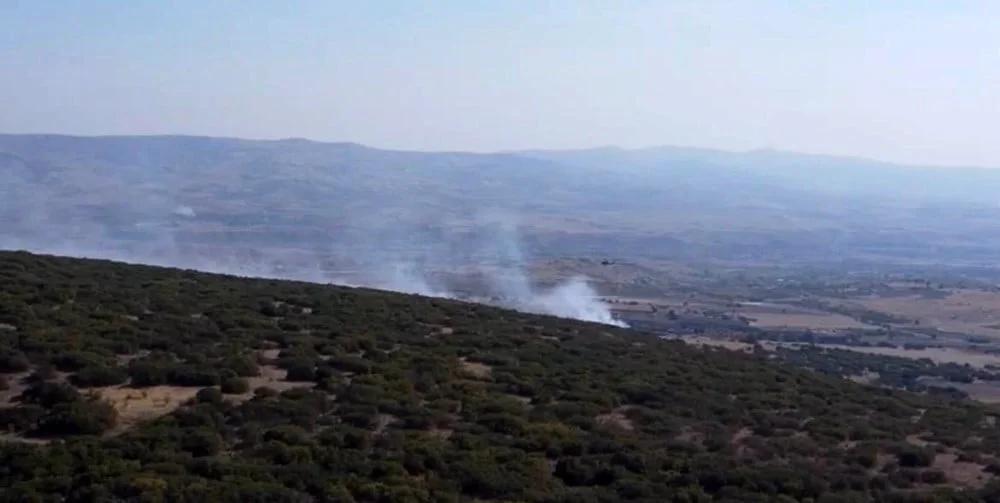 ORMANLIK ALANDA ÇIKAN YANGIN, EKİPLERİN MÜDAHALESİ SONUCU KONTROL ALTINA ALINDI.