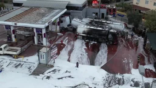 Akaryakıt istasyonundaki yangın kontrol altına alındı