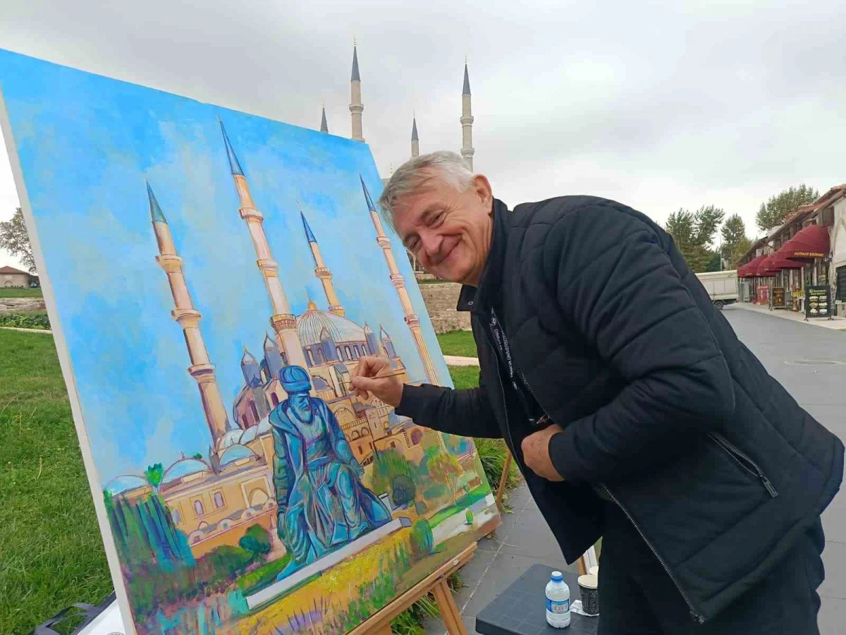 Balkan ressamları Selimiye Camii'nin ihtişamını Edirne'de tuvallere taşıdı 1