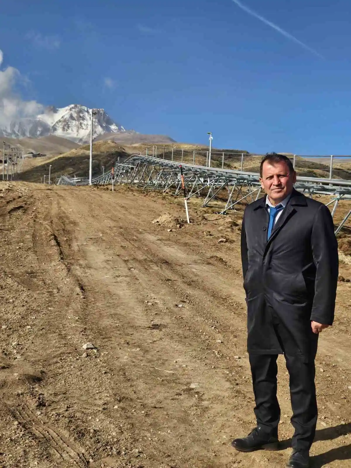 Erciyes'te dağ kızağı tesisi inşaatı incelendi 1