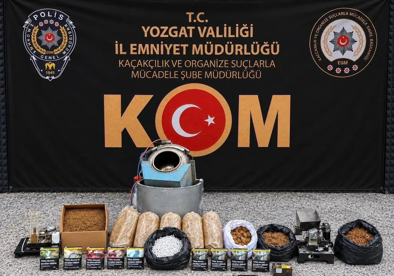 YOZGAT’TA DÜZENLENEN OPERASYONDA KAÇAK TÜTÜN MAMULLERİ ELE GEÇİRİLDİ.-