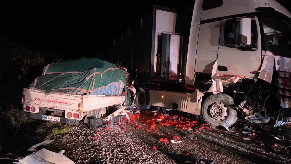 Bursa'da tır ile kamyonet kafa kafaya çarpıştı: 2 ağır yaralı 1