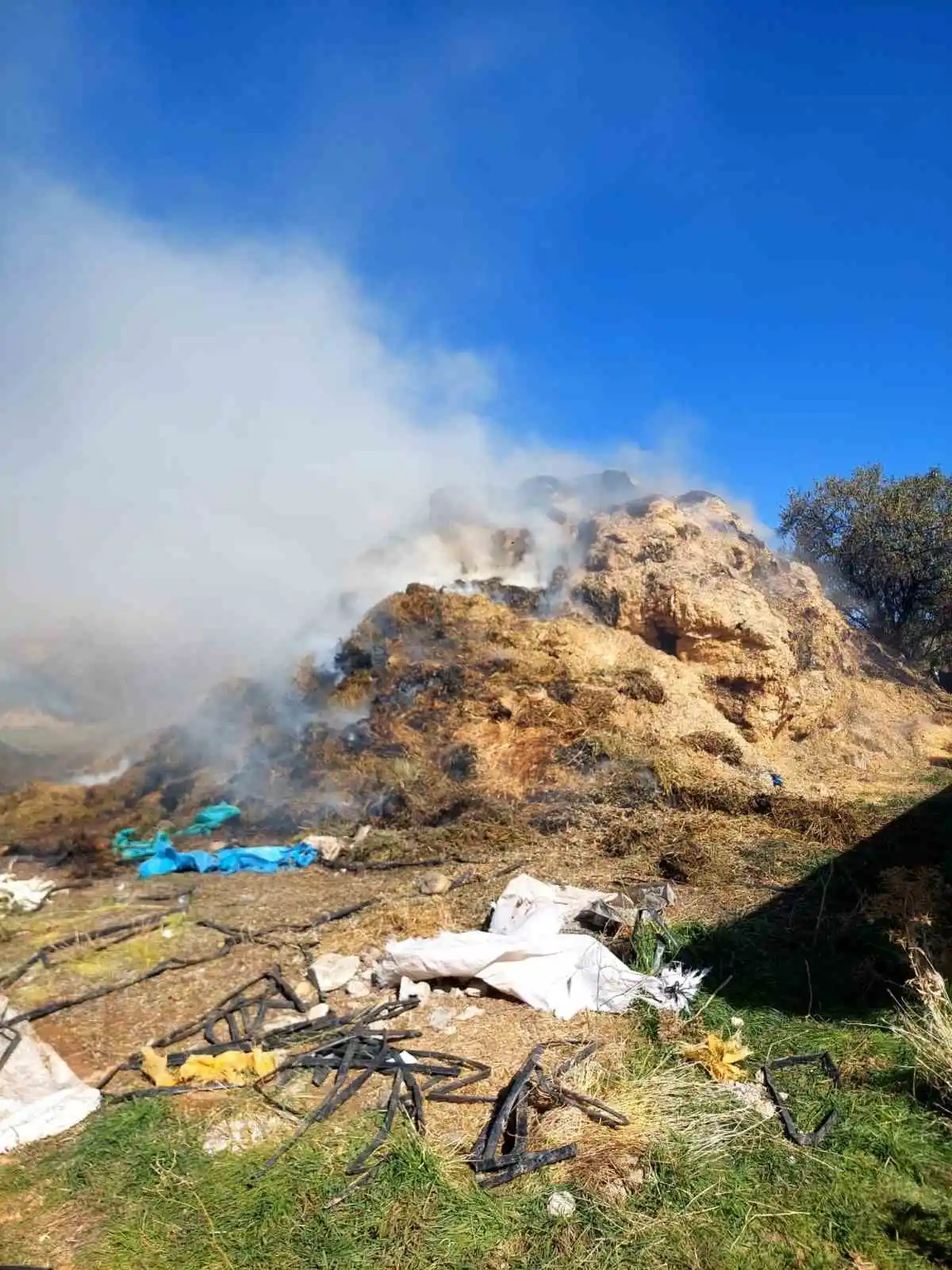 Isparta'da korkutan yangın: Bin 150 balya kül oldu 3