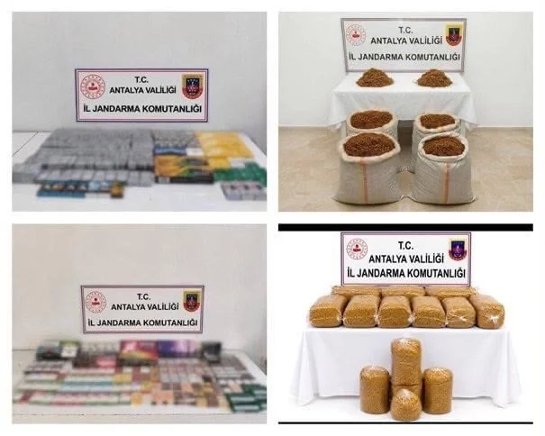 ANTALYA İL JANDARMA KOMUTANLIĞINCA YÜRÜTÜLEN ÇALIŞMALAR KAPSAMINDA ÇOK MİKTARDA KAÇAK TÜTÜN VE...