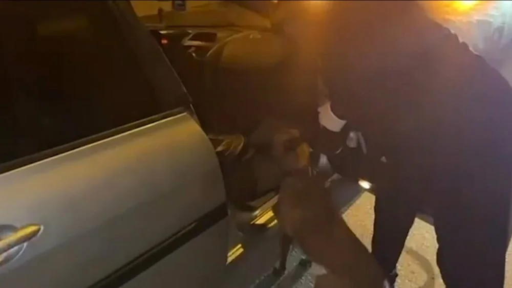 OTOMOBİLDE NARKOTİK KÖPEĞİYLE BİRLİKTE ARAMA YAPILDI